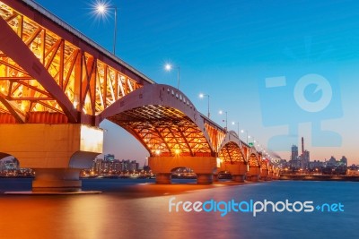 Seongsan Bridge In Korea Stock Photo