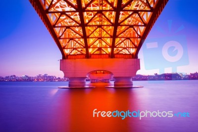 Seongsan Bridge In Korea Stock Photo