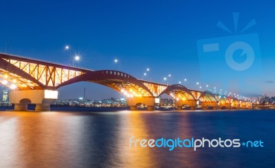 Seongsan Bridge In Korea Stock Photo