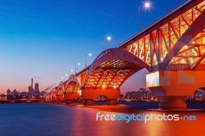 Seongsan Bridge In Korea Stock Photo