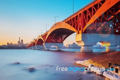 Seongsan Bridge In Korea Stock Photo