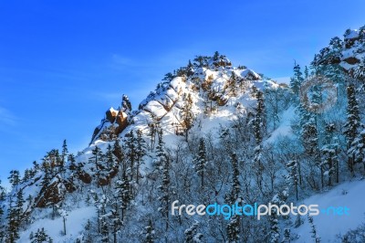 Seoraksan In Winter,famous Mountain In Korea Stock Photo