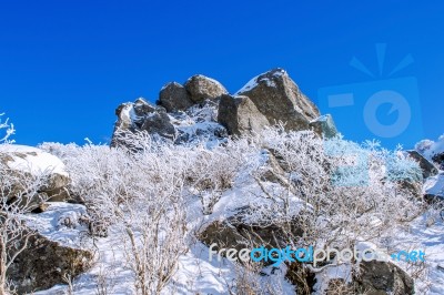 Seoraksan Mountains In Winter, Korea Stock Photo