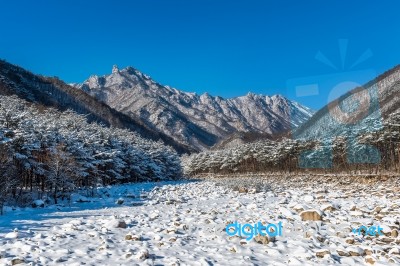 Seoraksan National Park In Winter, South Korea Stock Photo