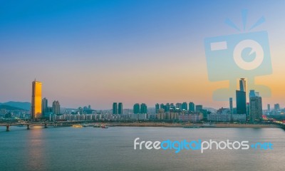 Seoul Cityscape In Korea Stock Photo