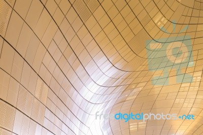 Seoul, South Korea - February 3: Dongdaemun Design Plaza Is A Modern Architecture In Seoul Designed By Zaha Hadid.photo Taken February 3,2015 In Seoul, South Korea Stock Photo