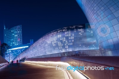 Seoul, South Korea - February 3: Dongdaemun Design Plaza Is A Modern Architecture In Seoul Designed By Zaha Hadid.photo Taken February 3,2015 In Seoul, South Korea Stock Photo