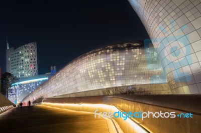 Seoul, South Korea - February 3: Dongdaemun Design Plaza Is A Modern Architecture In Seoul Designed By Zaha Hadid.photo Taken February 3,2015 In Seoul, South Korea Stock Photo