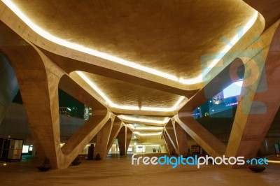 Seoul, South Korea - February 3: Dongdaemun Design Plaza Is A Modern Architecture In Seoul Designed By Zaha Hadid.photo Taken February 3,2015 In Seoul, South Korea Stock Photo