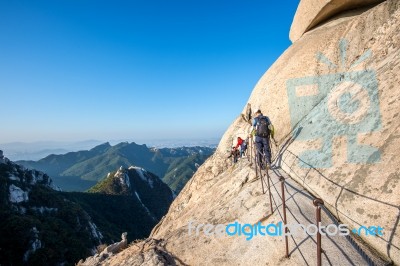 Seoul, South Korea - Sep 27: Climbers And Tourists On Bukhansan Mountain. Photo Taken On Sep 27, 2015 In Seoul, South Korea Stock Photo