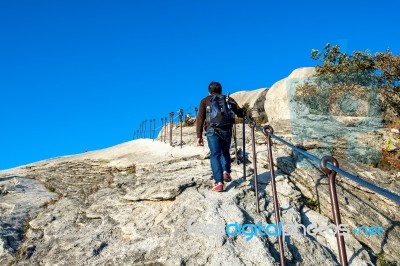 Seoul, South Korea - Sep 27: Climbers And Tourists On Bukhansan Mountain. Photo Taken On Sep 27, 2015 In Seoul, South Korea Stock Photo