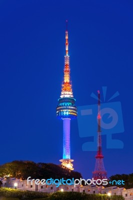 Seoul Tower,namsan Tower In Korea Stock Photo