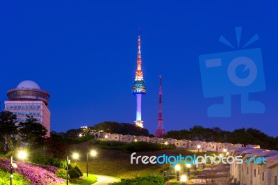 Seoul Tower,namsan Tower In Korea Stock Photo