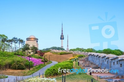 Seoul Tower,namsan Tower In Korea Stock Photo