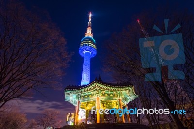 Seoul Tower,namsan Tower In Korea Stock Photo