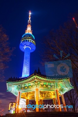 Seoul Tower,namsan Tower In Korea Stock Photo