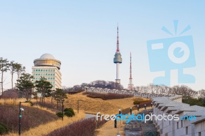 Seoul Tower,namsan Tower In Korea Stock Photo