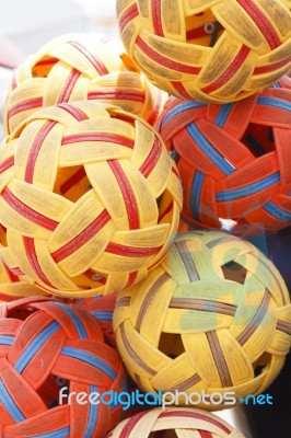 Sepak Takraw Balls Stock Photo