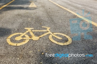 Separate Bike Lane At Side Of Road, Safety Concept Stock Photo