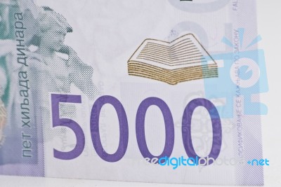 Serbian Money - Five Thousand Dinars Stock Photo