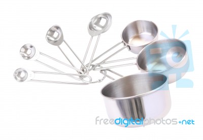 Series Of Measuring Spoons On White Background Stock Photo