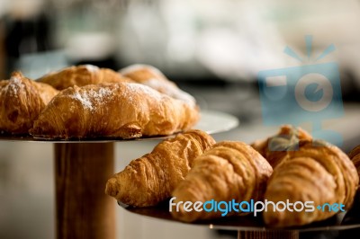 Served Breads Croissant Stock Photo