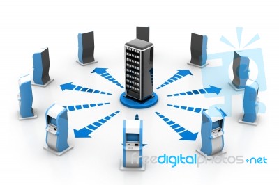 Server And Atm Network Stock Image