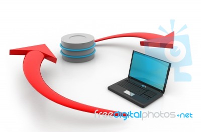 Server And Laptop Database Stock Image