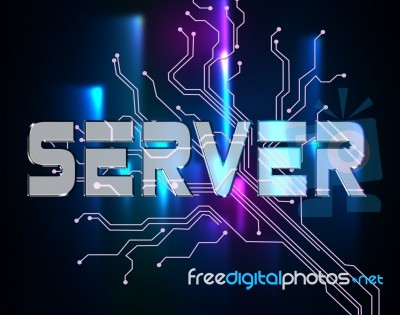 Server Word Indicates Computer Servers And Networking Stock Image