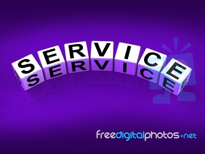 Service Blocks Refer To Assistance Help Work Or Business Stock Image