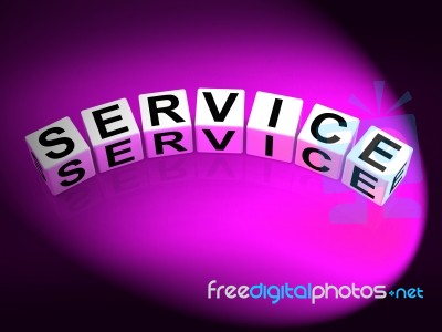 Service Dice Refer To Assistance Help Work Or Business Stock Image