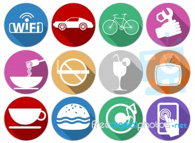 Service Flat Icons Set Stock Image