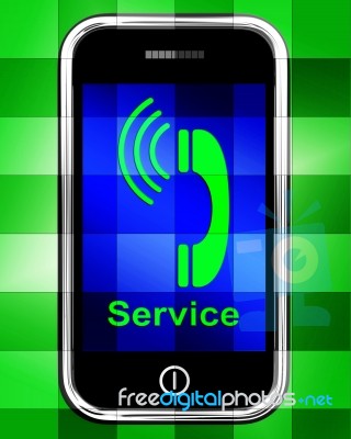 Service  On Phone Displays Call For Help Stock Image