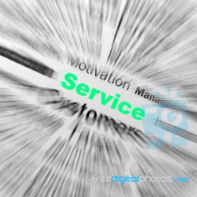 Service Sphere Definition Displays Assistance Or Customer Suppor… Stock Image