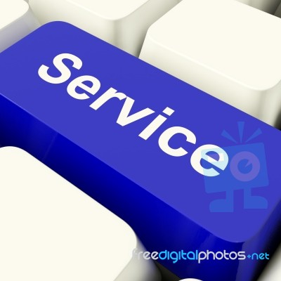 Service Text Computer Key Stock Image