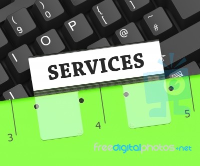 Services File Represents Help And Support 3d Rendering Stock Image