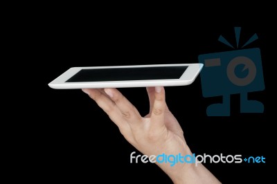 Serving With Digital Tablet Stock Photo