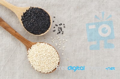 Sesame Seeds Background Stock Photo