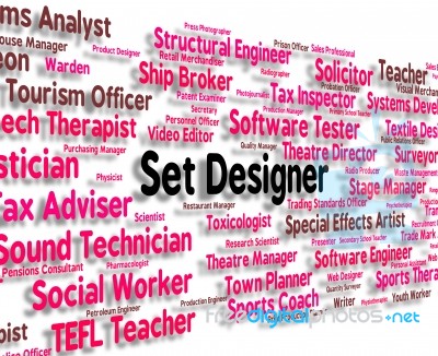 Set Designer Represents Designing Job And Word Stock Image