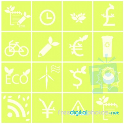 Set Icon With Eco Plant Stock Image