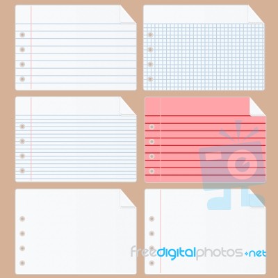 Set Notebook Paper Background Stock Image