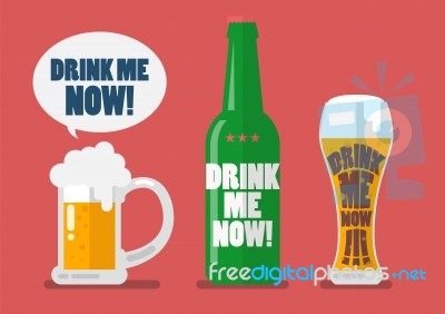 Set Of Beer Drink Me Now Stock Image