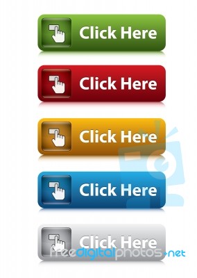 Set Of Click Here Button Stock Image