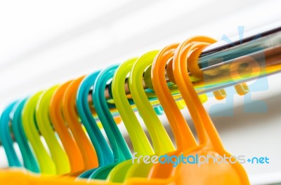 Set Of Colorful Coat Hanger Stock Photo