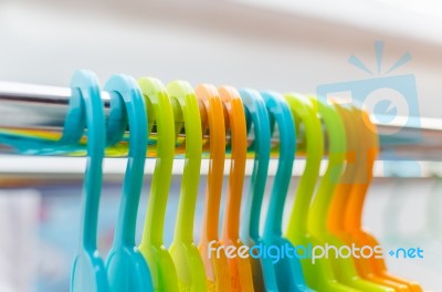 Set Of Colorful Coat Hanger Stock Photo