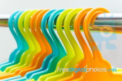 Set Of Colorful Coat Hanger Stock Photo