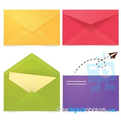 Set Of Colorful Envelope Stock Image