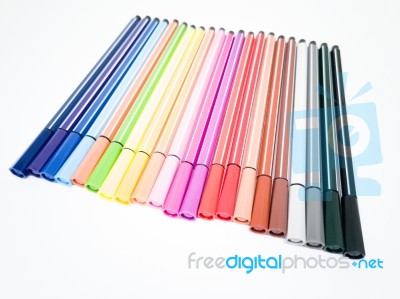 Set Of Colorful Marker Paint Pen Isolated Stock Photo