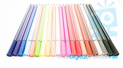 Set Of Colorful Marker Paint Pen Isolated Stock Photo