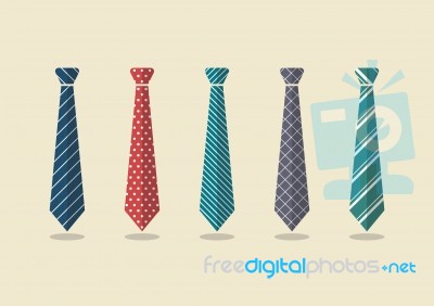 Set Of Different Ties Stock Image